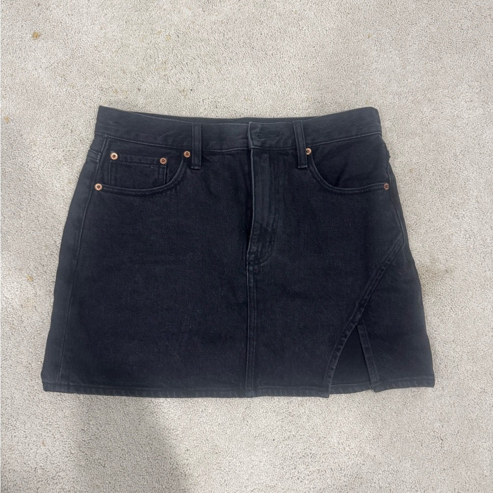 Pistola Black Mini Denim Skirt